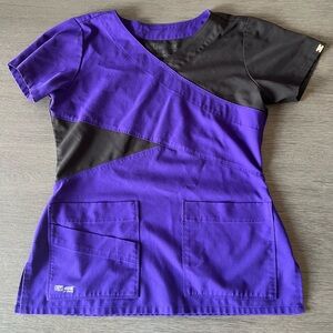 Grey's Anatomy Women's Scrub Top in Purple and Black